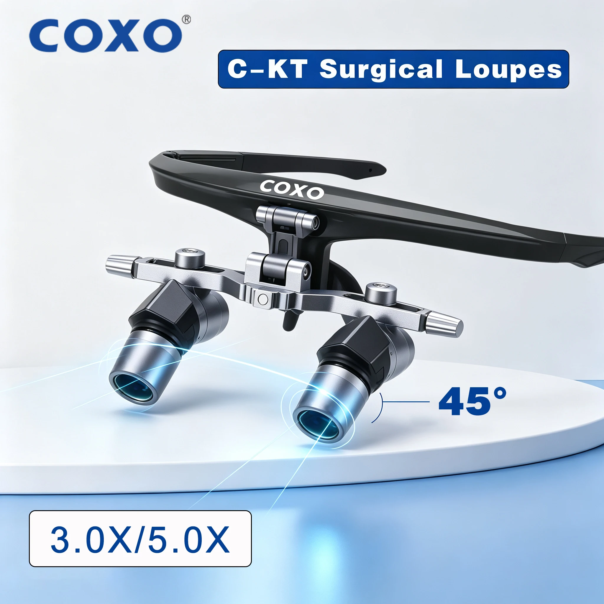 COXO C-KT30 C-KT50 Dental 45° Angled Surgical Loupes Magnification 3.0X/5.0X for Dentist