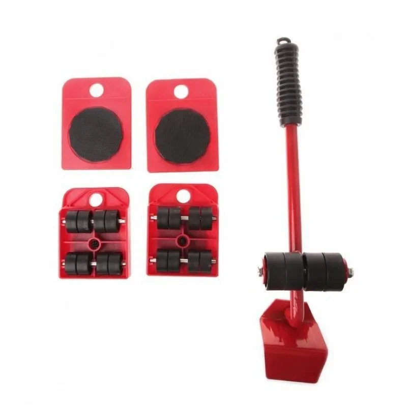 Dropshipping Furniture Mover Set   Tool Transport Lifter Heavy Stuffs Moving Wheel Roller Bar Hand Tools 5 Pcs