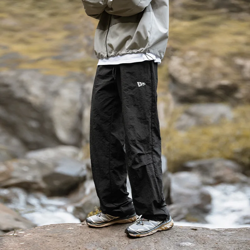 Japanese Retro Work Pants Men Spring Autumn Adjustable Ankle Outdoor Pants Anti-Splash Embroidered Casual Cargo Trousers for Men
