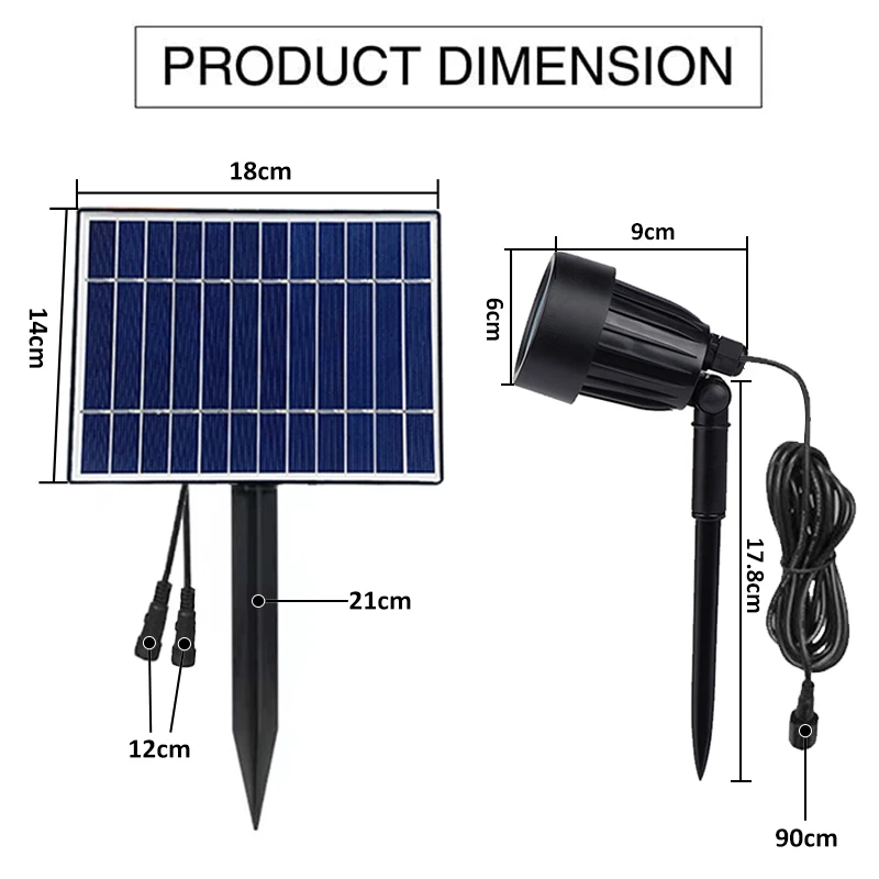 Hot Sale Modern Solar Light Landscape Spotlight 3000K IP66 Waterproof Outdoor Garden Park Pond Decoration landscape lighting