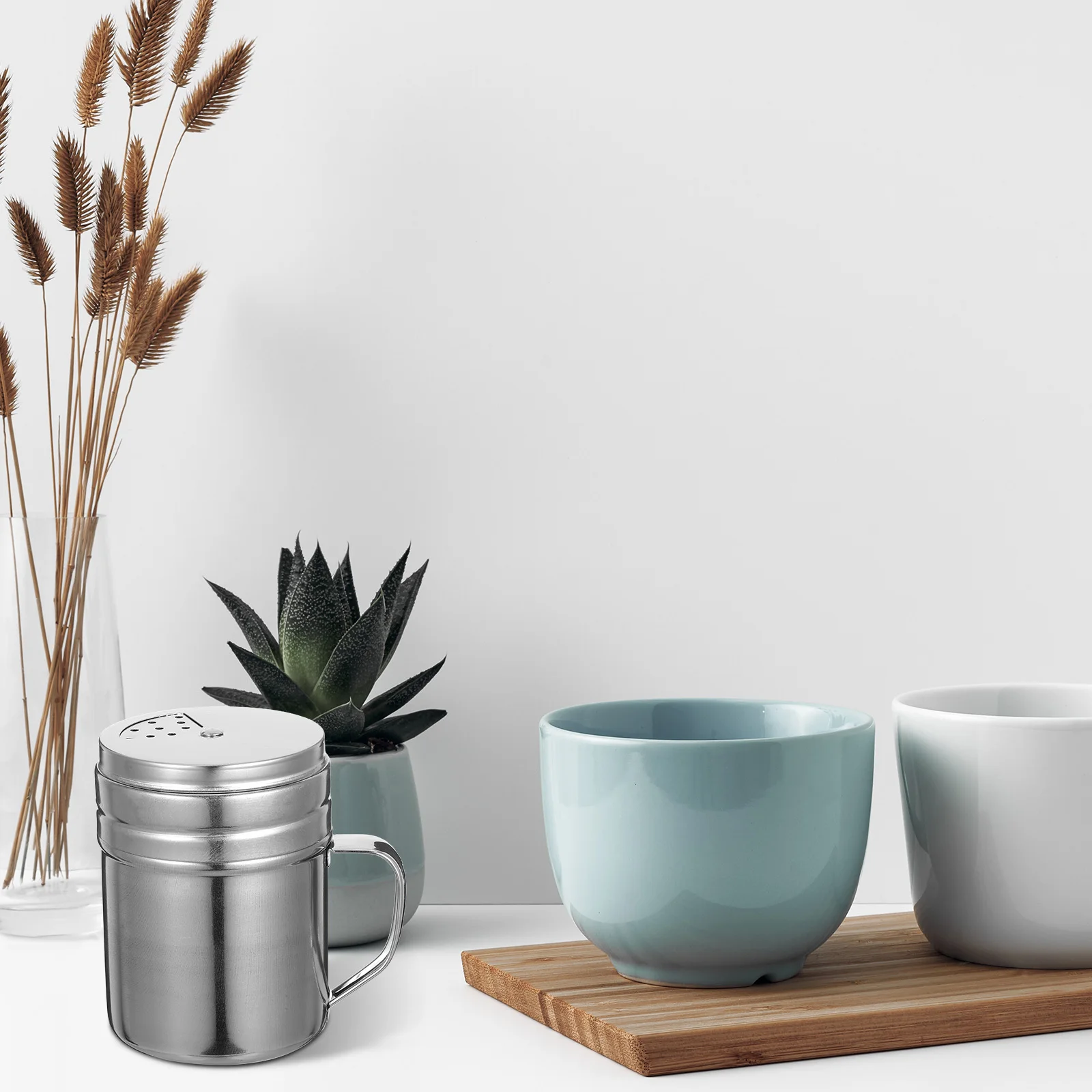 

3Pcs Stainless Steel Spice Shakers Set Rotatable Lid Ergonomic Handle Kitchen Seasoning Dispenser Airtight Jars