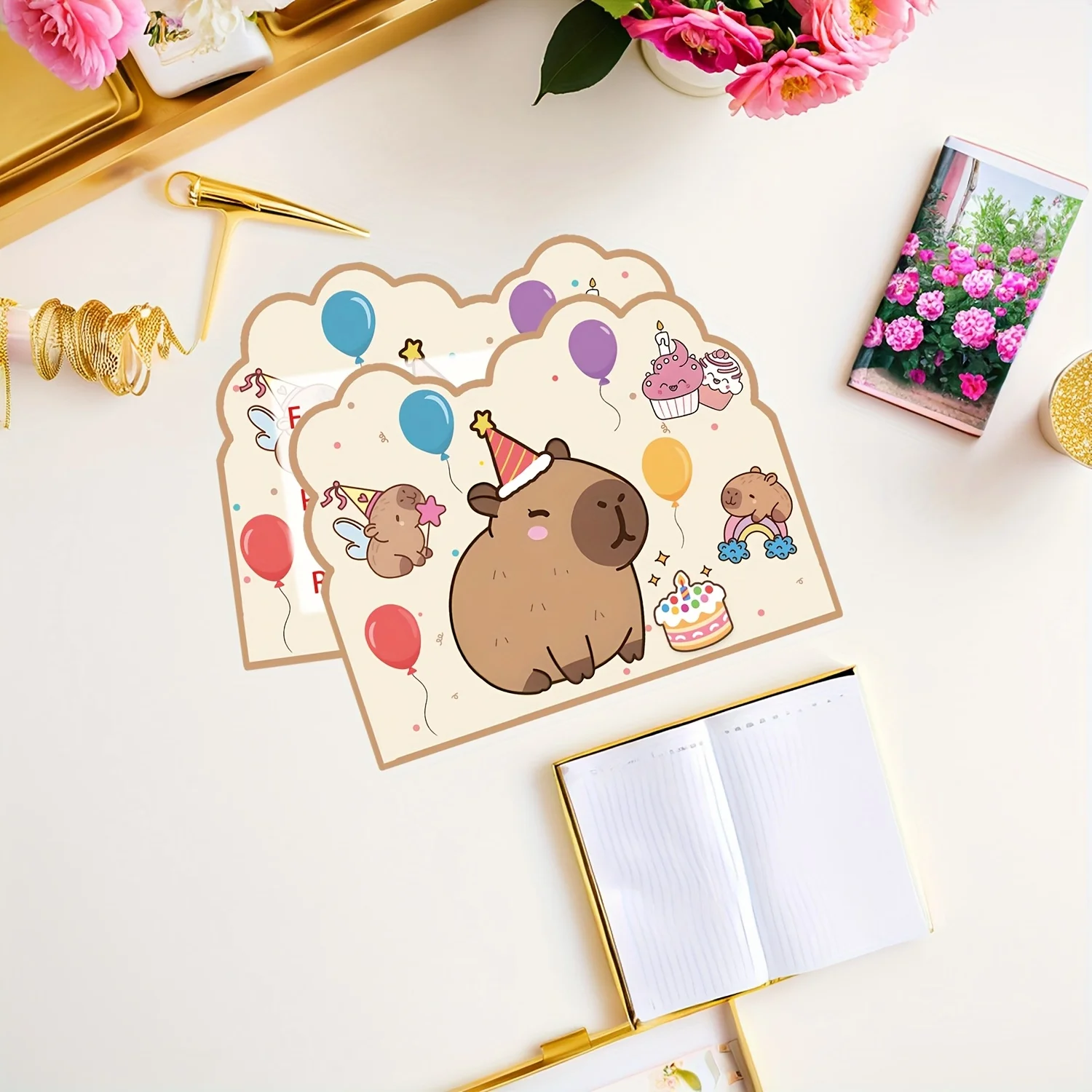 

Capibara birthday party invitations, party celebration supplies, 10 cute Capibara birthday invitations, theme birthday party dec