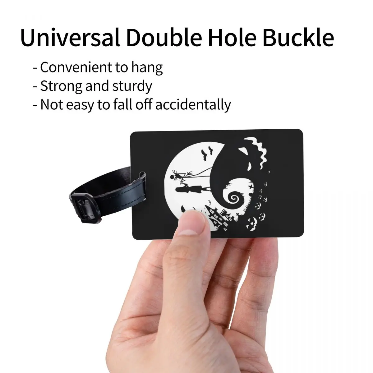 Étiquettes de bagage personnalisées Jack Skellington, étiquettes de bagage personnalisées pour cauchemar avant noël, couverture de confidentialité, nom, carte d'identité