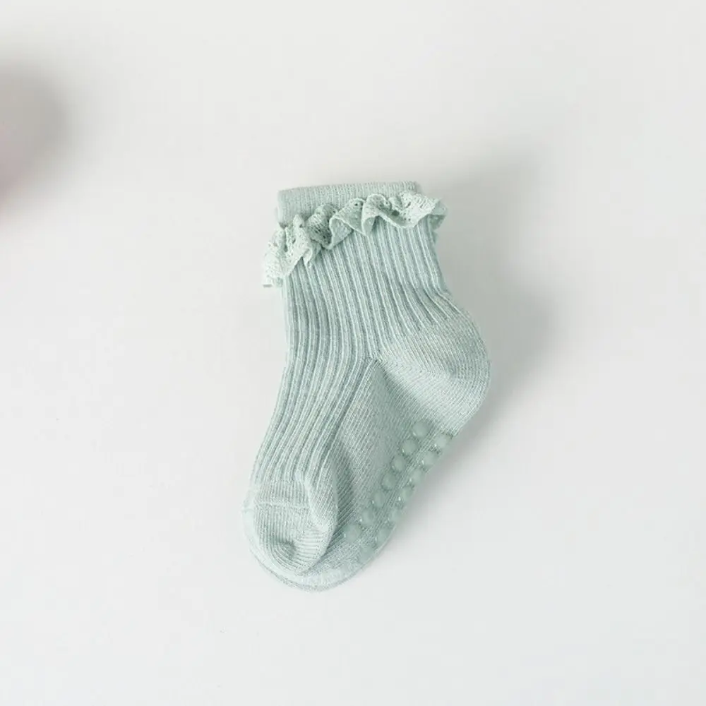 Fashion Breathable Baby Socks Non-slip Solid Color Floor Socks Cotton Elastic Mid Length Socks Toddler