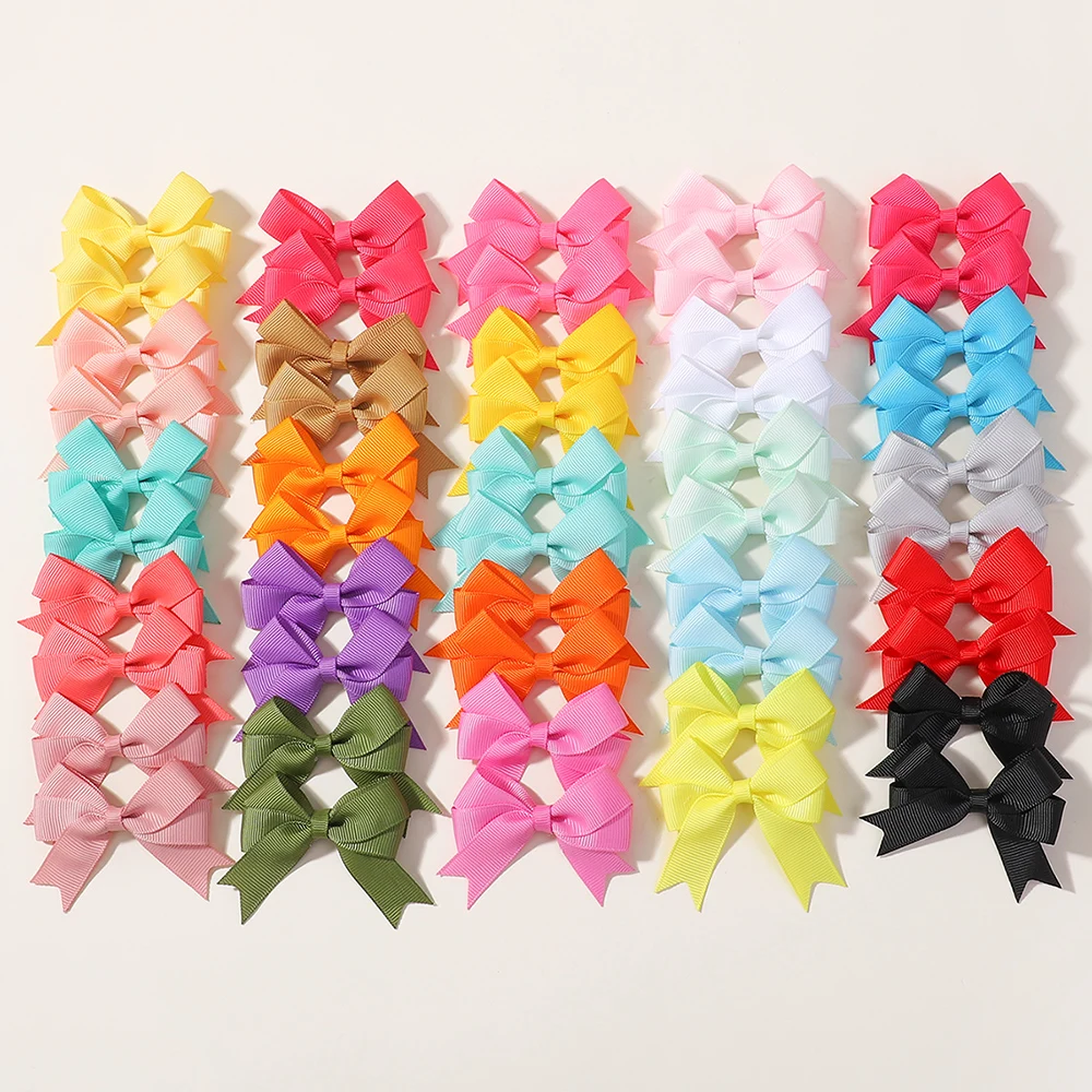 20 Stücke Handgemachte Nette Band Bowknot Haarspangen Nylon Bögen Haarnadel Haarspangen Baby Mädchen Haarschmuck Kinder Kopfbedeckungen