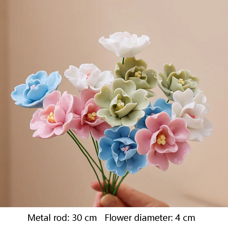 5 Stück Wildblumen Hochtemperaturbeständige Handgefertigte Keramik-Simulationsblumen Ewige Blumen für Geschenke und Heimdekoration – Detail 15
