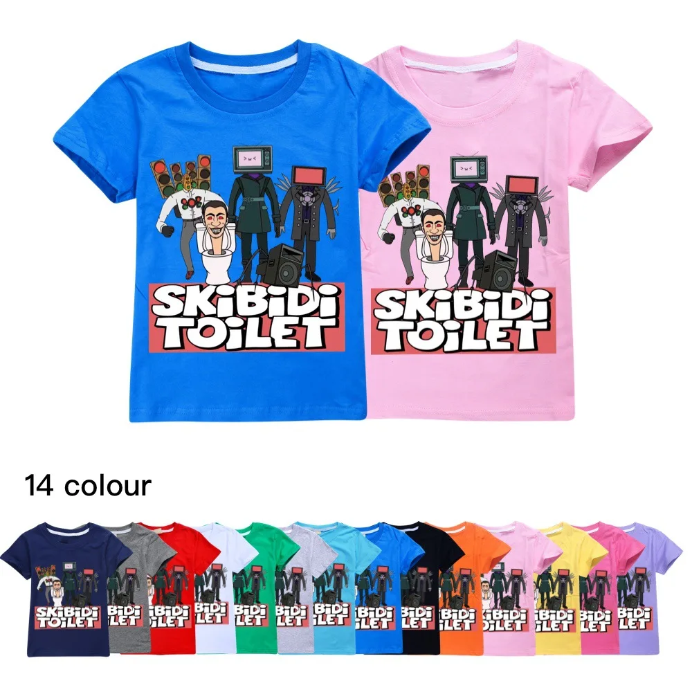 

Cartoon Skibidi Toilet Tshirt Kids 3D Coloful Streetwear Teenager Boys New Game Speakerman T-shirt Baby Girls Fashion Summer Top