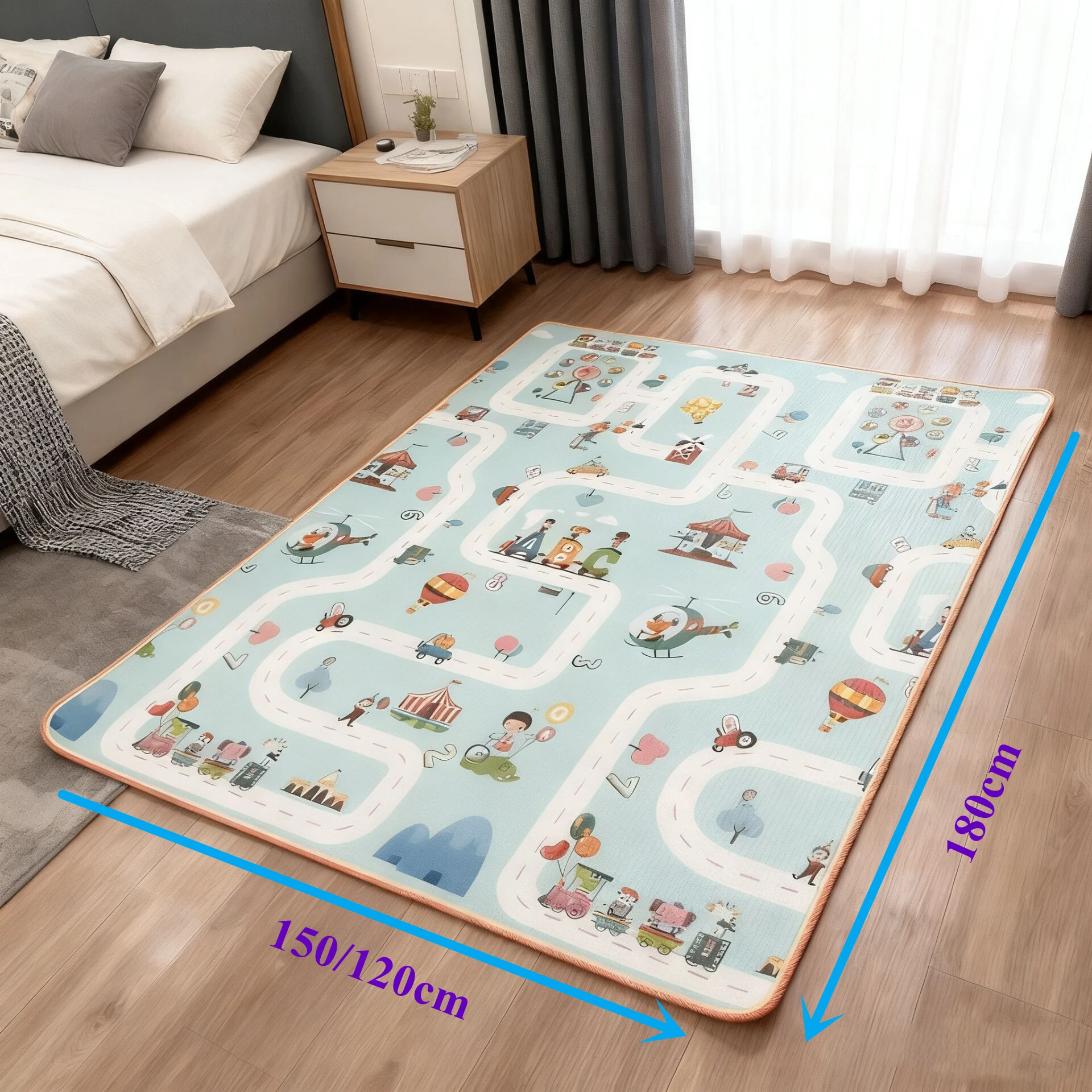 High-quality 180x150cm/180x120cm Children's Safety Mat Rugs 10 Pattern Choices Non-toxic Baby Activity Gym Crawling Play Mats