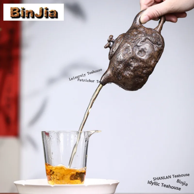 350ml Zen Yixing Purple Clay Teapots Handmade Pot Raw Ore High Temperature Reducing Roasting Mud Kettle Zisha Tea Set For Tea
