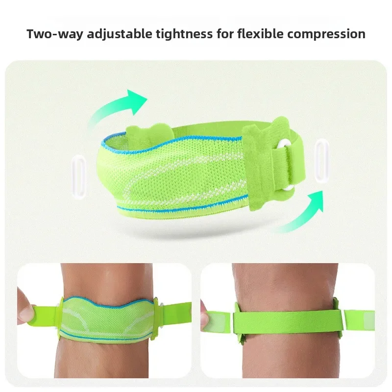 Compression Patella Knee Strap with Silicone Shock Absorber Reduce Joint Pressure for Running Cycling Mountaineering