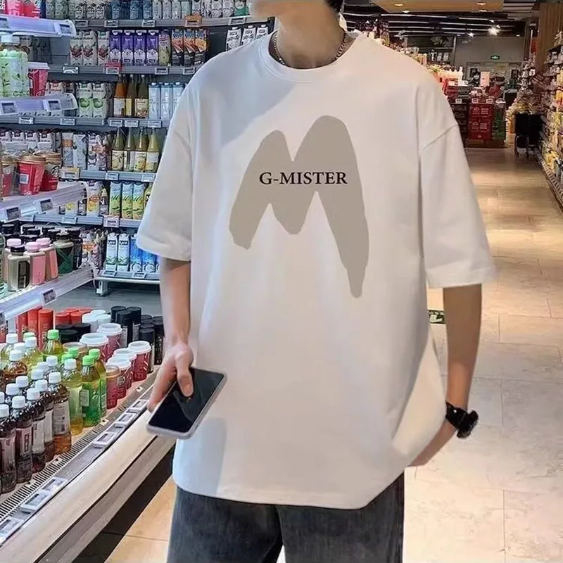 Fashion O-Neck Short Sleeve Printed Casual T-Shirts Men's Clothing Summer New Loose All-match Tops Young Style Tee Shirts