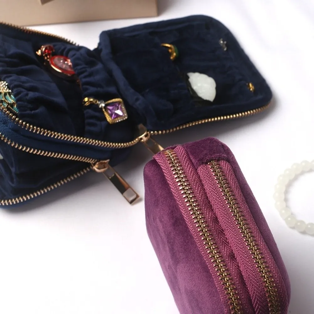 Jewelry Storage Bag New High-end Exquisite Large Capacity Storage Bag New Multi-purpose Travel Portable Zipper Jewelry Handbag