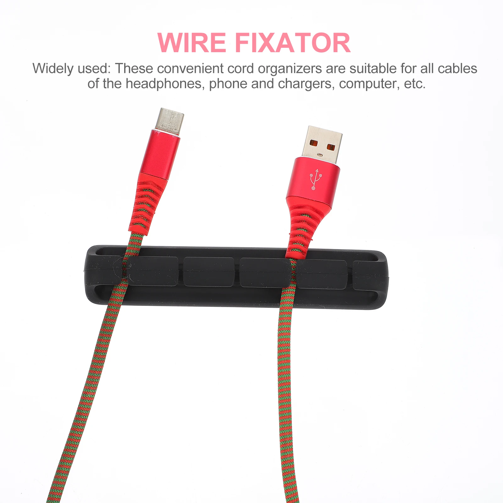 

3 Pcs Power Cord Storage Cable Clamp Self-adhesive Organizer Holder Convenient Desktop Wire Fixing Black Clip