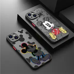 Myszka Minnie etui na Apple iPhone 15 11 14 13 12 Pro 7 XR X XS Max 8 Plus 6 6S SE 2022 15Pro czarny matowy telefon Funda
