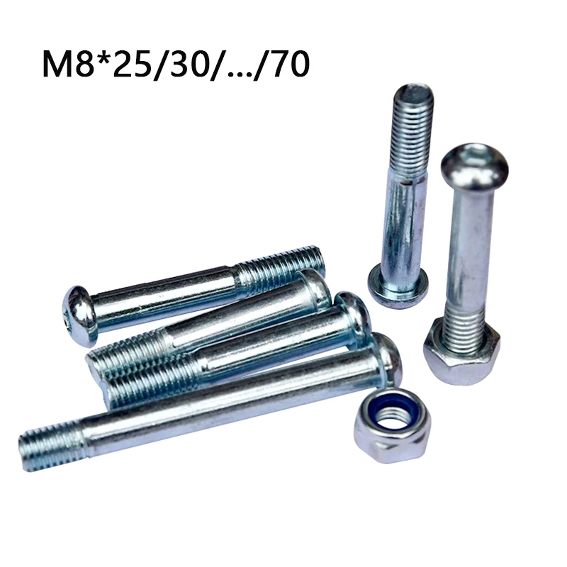 10pcs Button Head Partial Thread Pan Head Hex Socket Screws M8 for Furniture Recliners Scooter Assemblies Lathe Machine Tools