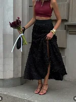 Bornladies Winter Red Fashion Long Petal Skirt Women's Design Inspired Evening Gown Elegant Lady Unique High Waisted Skirt - Image 2