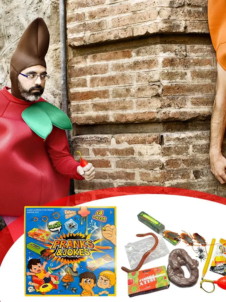 Prank Toy Set Kids Fun Prank Toys Draagbaar Cool Funny Stuff Nieuw speelgoed met gelach toevoegen voor kinderen en volwassenen Vriendenfeest