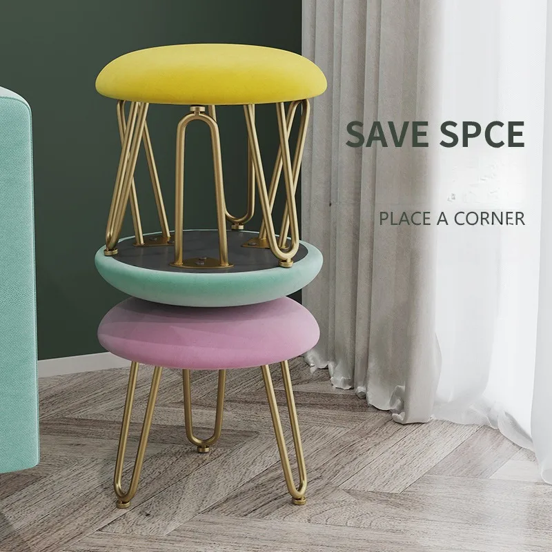 

Lobby shoe changing, versatile, low stool, home small stool, Nordic creative round sofa stool, living room coffee table stool,