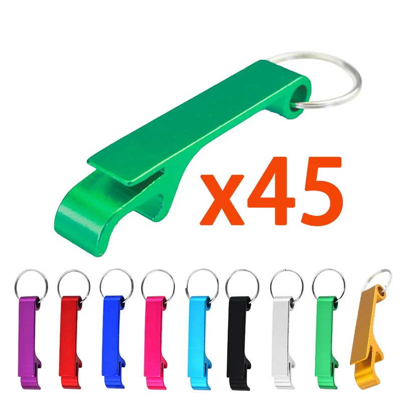 45Pcs Mini Key Ring Bottle Openers Keychain Aluminum Alloy Bottle Openers Keyring Bottle Opener For Home Pub Party