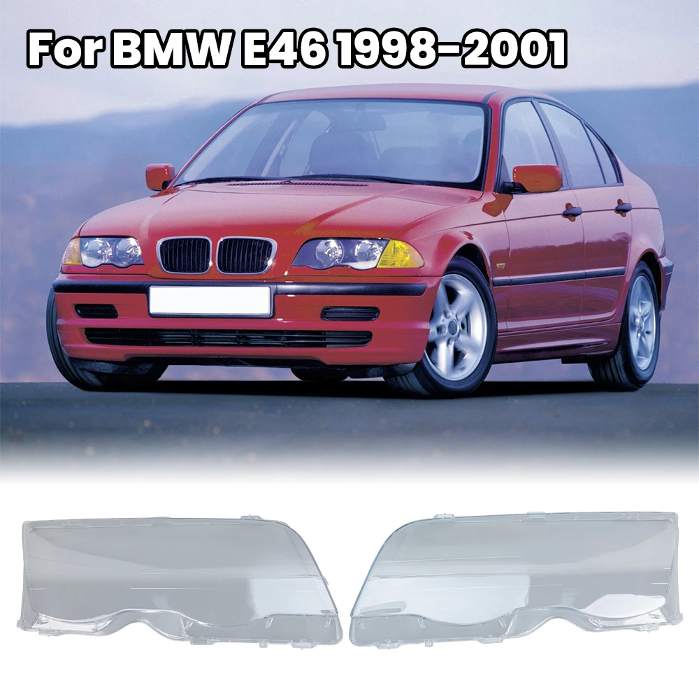 

Car Headlight Cover For BMW E46 4 Door 3-Series 1998 1999 2000 2001 Lampshade Shell Head Lamp Lens Covers 63136902766