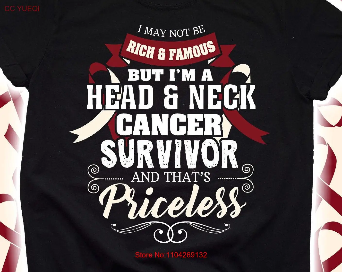 

Cancer Survivor Head and Neck Awareness T Shirt for Shirtn Kids SweaT Family Ribbon long or short sleeves