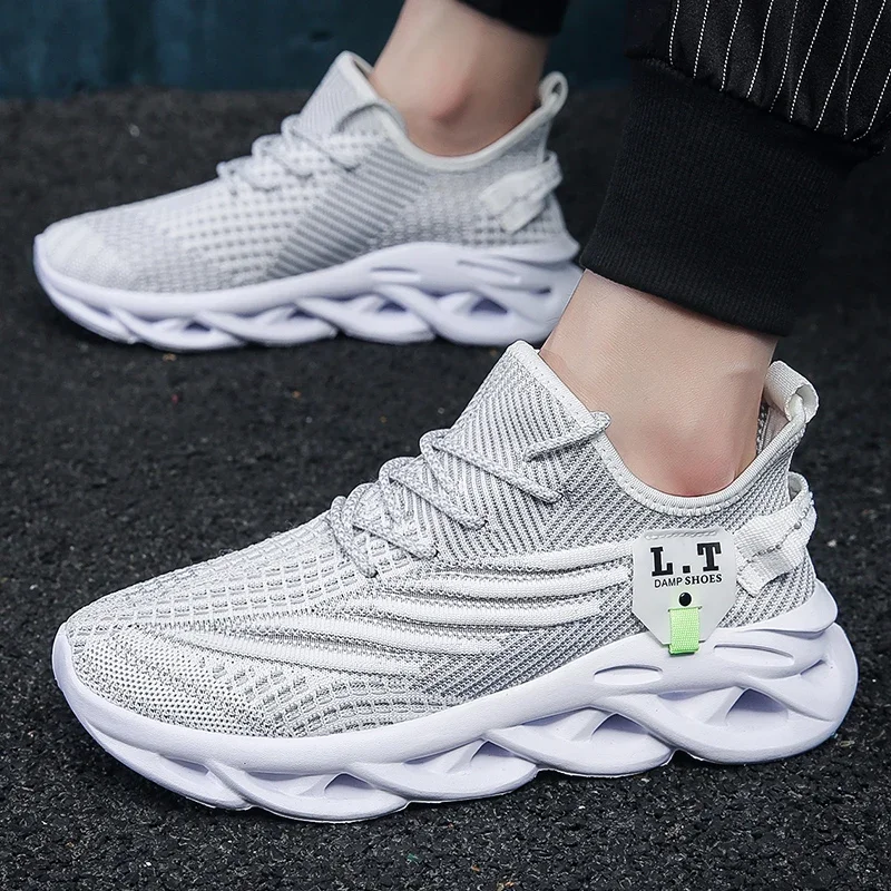 Witte Hardloopschoenen Casual Sneakers Witte Outdoor Ademende Mesh Schoenen Heren Lichte Schokabsorptie Sportschoenen Heren