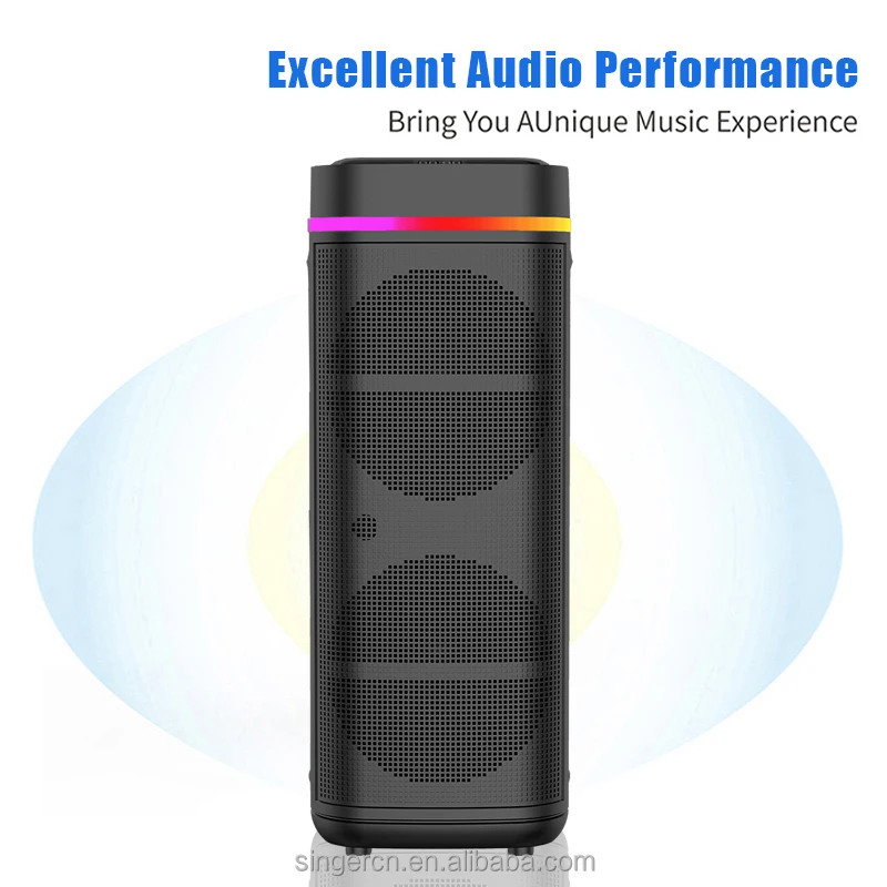 ABS-12203 Dual 12 Inch New Party Karaoke Speaker With Heavy Bass Big Power Loud Sound LED Light Bluetooth Speaker