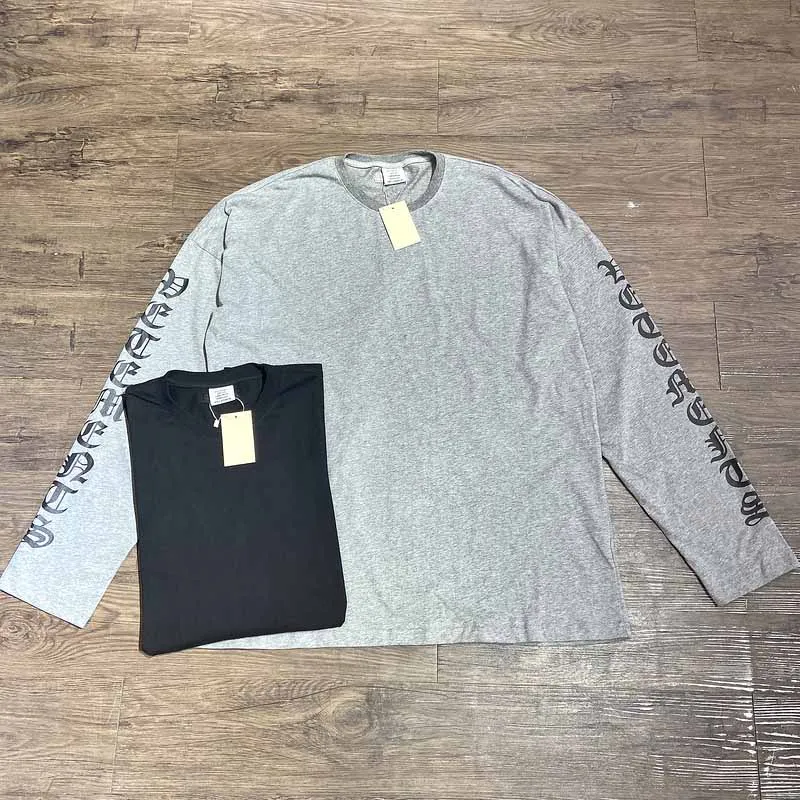 Best Quality VT Luxury Sleeve Logo Women Men Oversized T shirts tees Hiphop Streetwear Men Casual Cotton T shirt