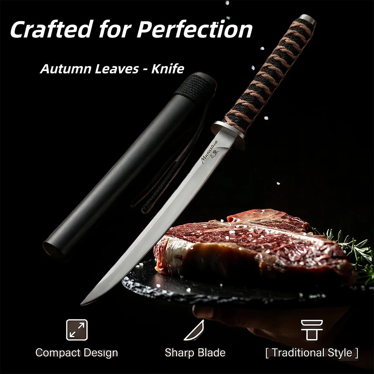 High-end 1 Pieces Of High-quality Autumn Leaves Kitchen Knives Kitchen Tools Set Portable Fruit Knife Mini Kitchen Cooking Knife