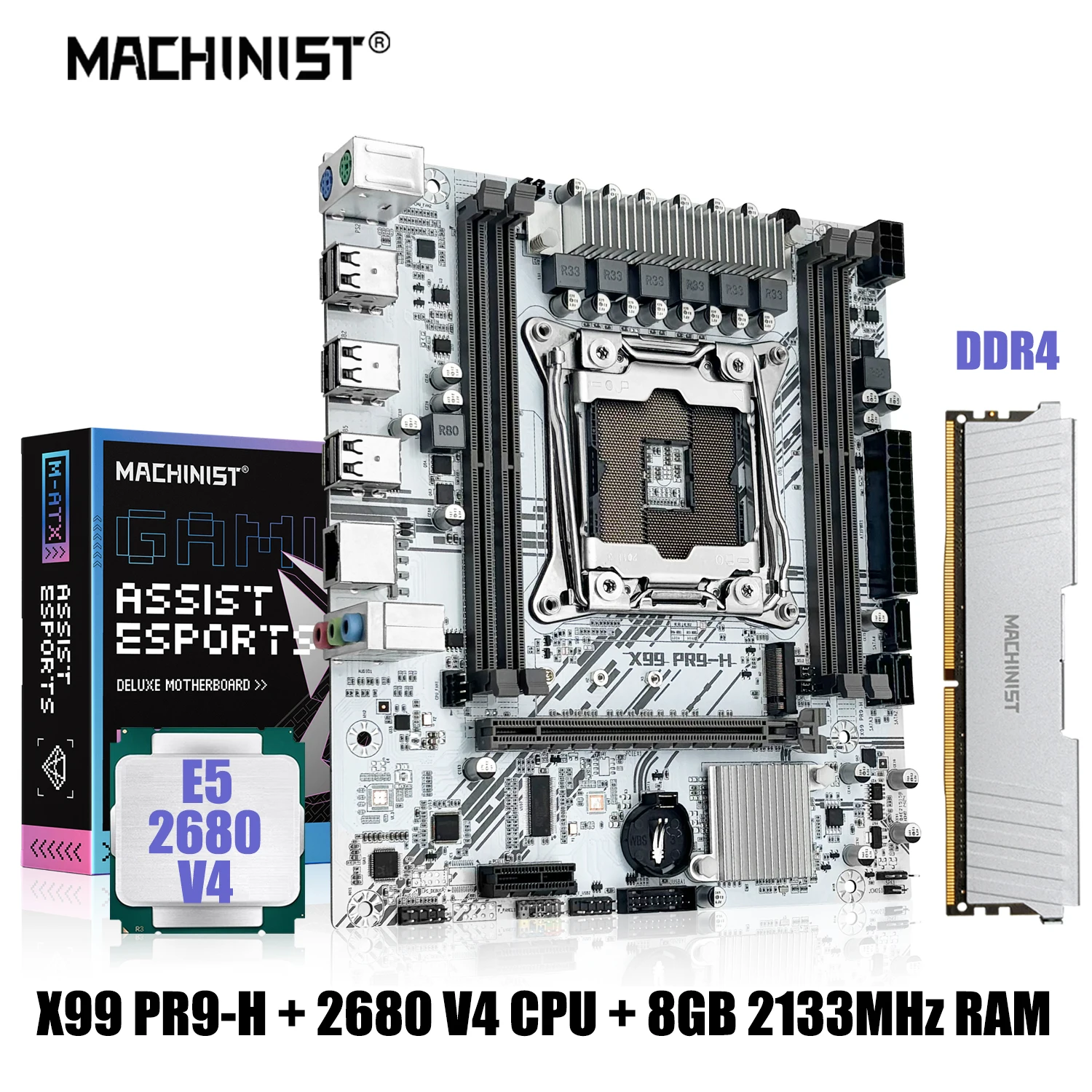 

Machinist X99 motherboard LGA 2011-3 kit with DDR4 8GB 2133MHz RAM memory Intel Xeon E5 2680 V4 CPU processor Set NVME M.2 PR9-H