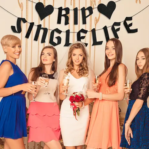 Rip Single Life Glitter Banner for Bachelorette Party Decorations,Fun Bach Backdrop Party Photo Props,Bride or Die for Gag Gift - Image 6