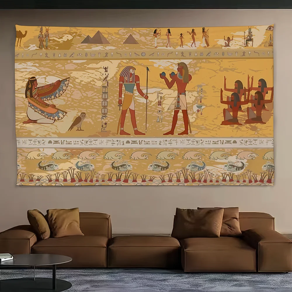 Pharaoh Hierogly-phic flag Decoration Outdoor Picnic Party Art Hanging Home Camping Party Banner