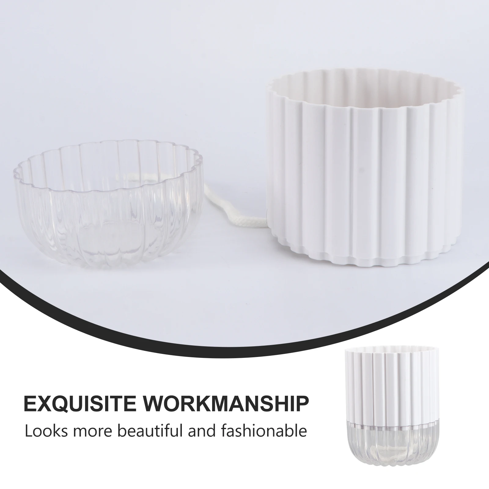 

2pcs Hydroponic Flowerpot Resin Self Watering Plant Pot Decorative Garden Home Office White Vase Adornment Garden Supplies