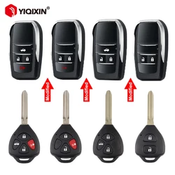 YIQIXIN modificato Flip Remote Car Key Shell per Toyota Corolla Camry RAV4 Avlon Crown Reiz Yaris 2013-2018 No Logo 2/3/4 pulsanti