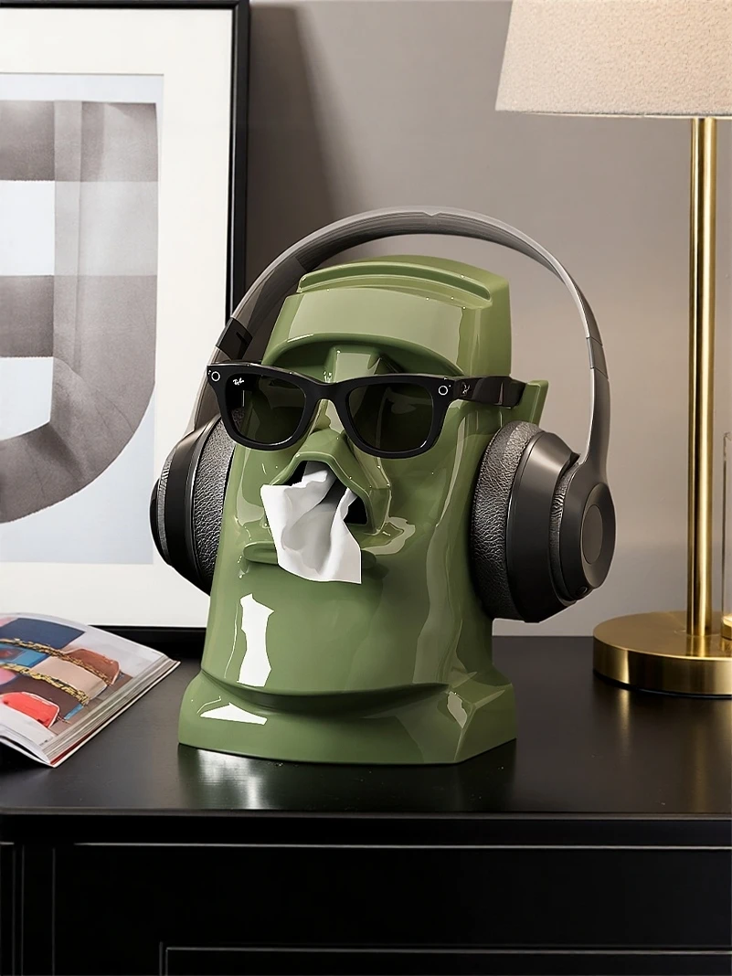 

Абстрактная коробка для салфеток, художественная домашняя коробка для туалетной бумаги с батоном, декоративная коробка для спальни, каменная статуя, коробка для хранения