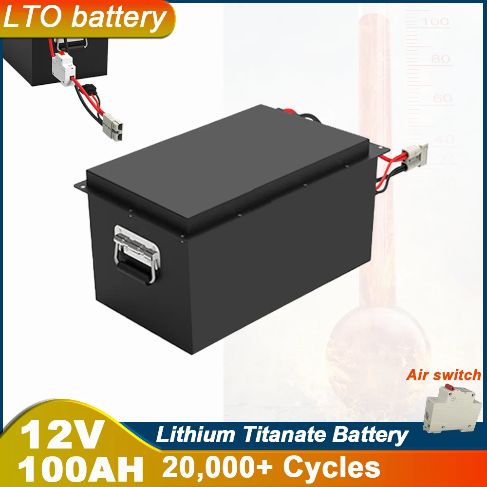 

12V 100AH LTO With Air Swithch 5S Lithium Titanate Battery Perfect For Electric Cars Solar System AGV Motorhome RV Golf Cart