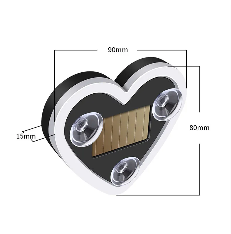 Picture 7: Solar-Powered Led Car Window Neon Lights - Heart-Shaped Rgb-Free Color-Changing Interior Wiring Free Atmosphere Light