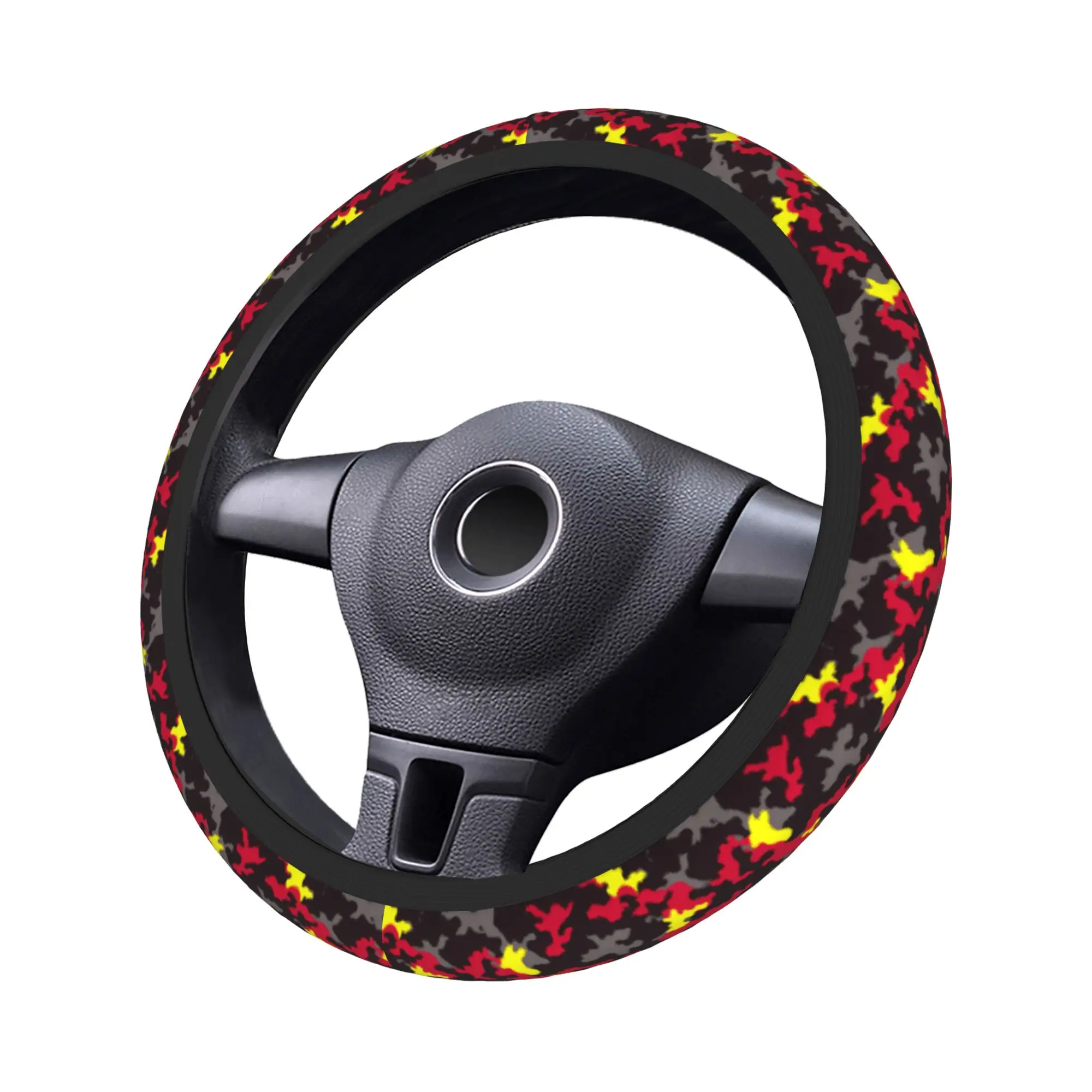 Camo Camouflage Car Steering Wheel Cover 37-38 Elastic  Steering Wheel Protective Cover Colorful Steering-Wheel Accessories