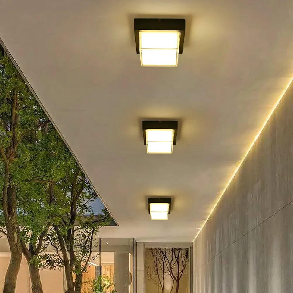 LED Wall Lamp with Waterproof Aluminum Body for Outdoor Porch Landscape Light Ceiling Wall Sconce Decoration Lighting