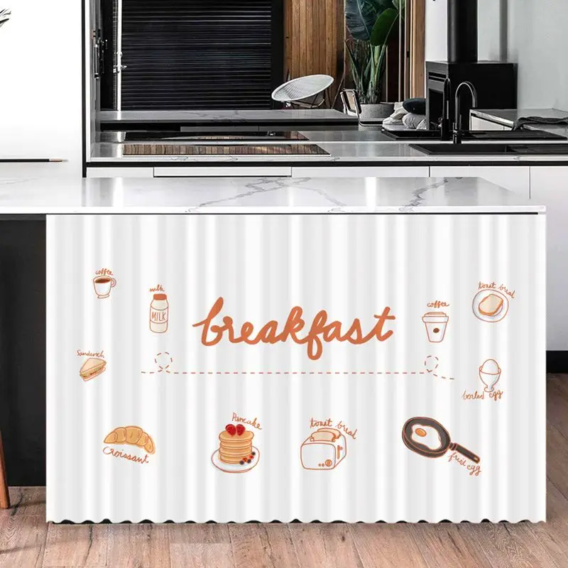VIKAMA American Cartoon Printed Counter Curtain Fabric Dustproof Partition Curtain Kitchen Home Decoration
