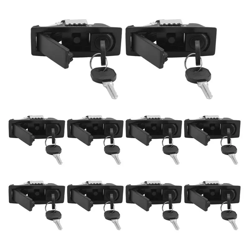 

A85E-10PCS Compression Latch Flush Lever Latch Lock Adjustable Lever Hand Lock Latches Thickness:1-5Mm For Marine Car RV Door