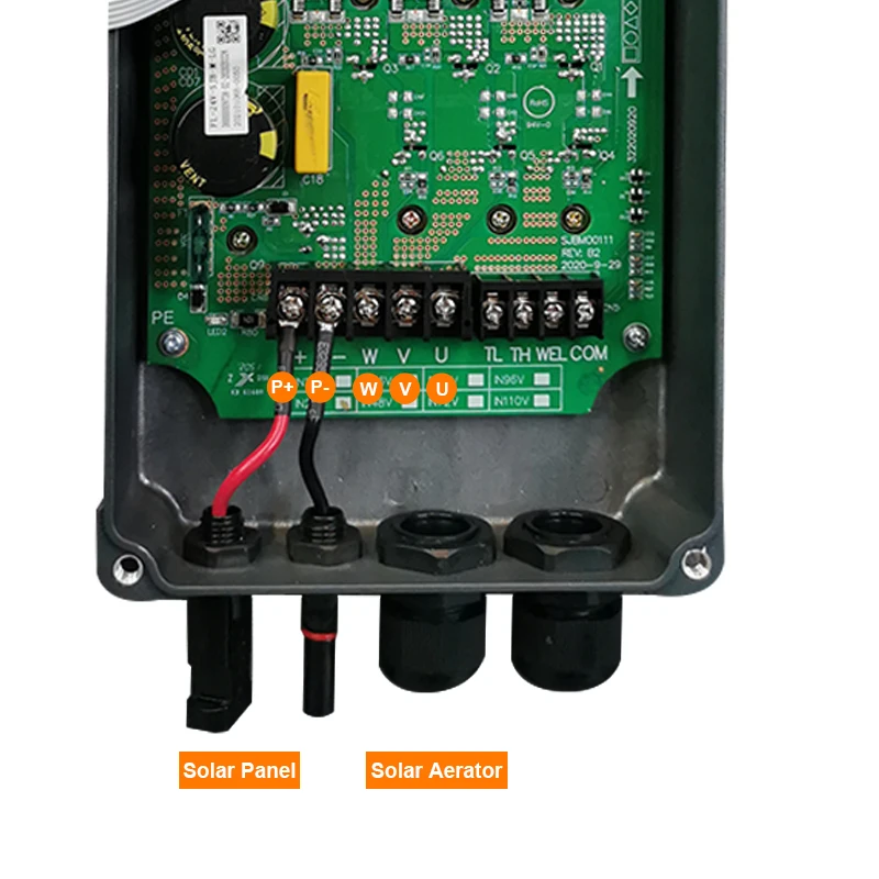 HZUSUN DC MPPT Solar Pump Controller with MC4 Connector 24V 48V 72V 96V 110V BLDC Submersible Surface Pump Controller Box