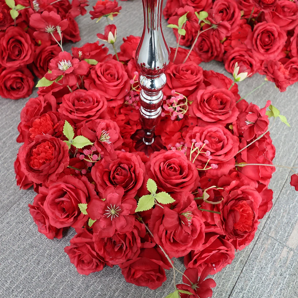 

Искусственный цветочный венок 70/60/50/40/30 см для свадебного стола, композиция из роз, декор для подсвечника на Рождество