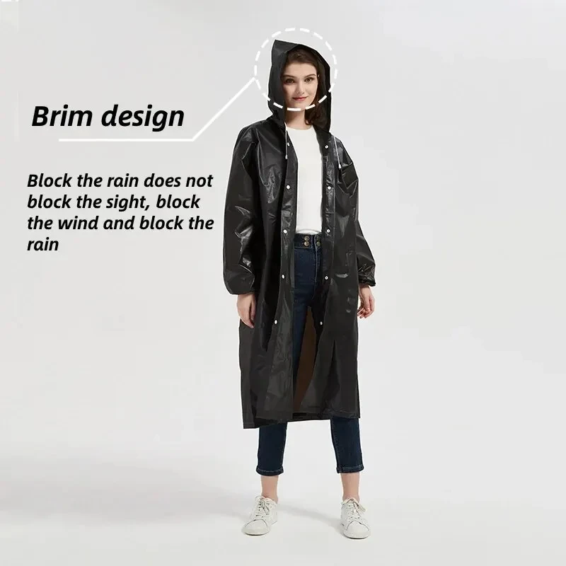 High Quality 1piece EVA Unisex Raincoat Thickened Raincoat Women Waterproof Men Black Camping Waterproof Rainwear Suit