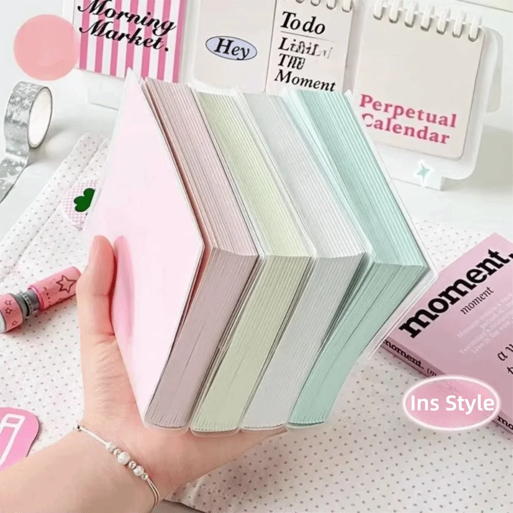 Practical Colorful Ins Pocket Notebook Thicken Transparent Cover A6 Notepad High Appearance Cute Small Daily Planner College
