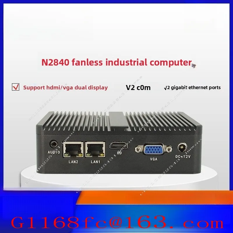 N2840 Mini Computer Host Fanless Industrial Control Computing Machine Dual Network RS485 Dual Serial Port
