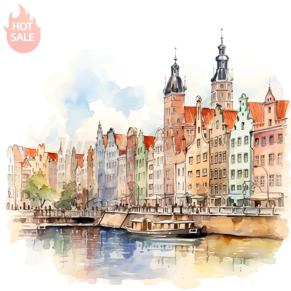 Gdansk Poland City Souvenir Travel Creative PVC Decal For Car Bumper And Laptop Waterproof UV Resistant Sticker Car Styling