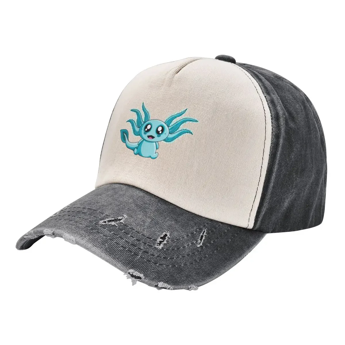 

Happy Blue Axolotl Baseball Cap Wild Ball Hat Hood Sunscreen cute Women's Men's