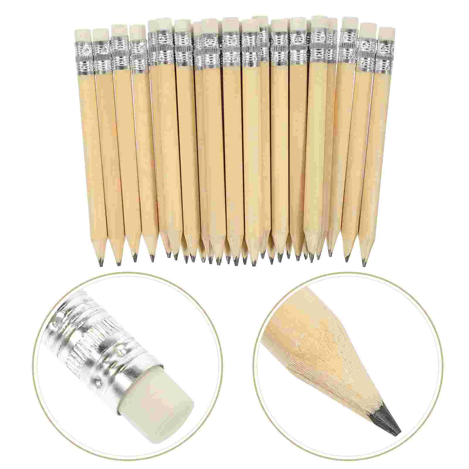 50 Pcs Pencil Mini Short Log Pencils Toddler Writing Erasable for Kids Shorts Small Child