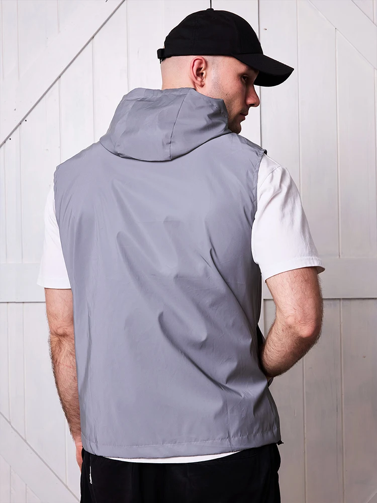 ليلة سترة عاكسة الرجال الربيع الصيف رقيقة مقنعين موضة عادية في الهواء الطلق تشغيل الرقص الهيب هوب الشارع الشهير متوهجة الملابس